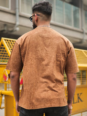 Vintage Acid Wash Brown Half Sleeve T-Shirt