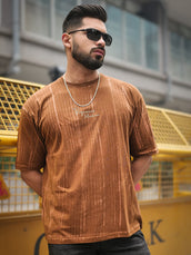 Brush stroke Brown Half Sleeve Tshirt