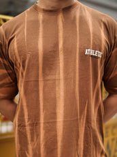 Retro Hand Spray Brown Half Sleeve T-Shirt