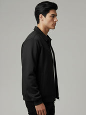 V Panel Black Full Sleeve Shacket