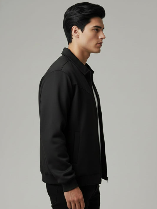V Panel Black Full Sleeve Shacket