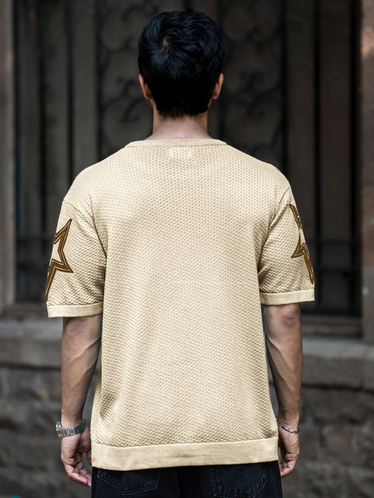 Houston Beige Half Sleeve T-Shirt