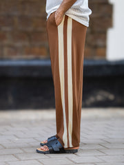 Pleat Dualtape Brown Trackpant