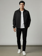 V Panel Black Full Sleeve Shacket