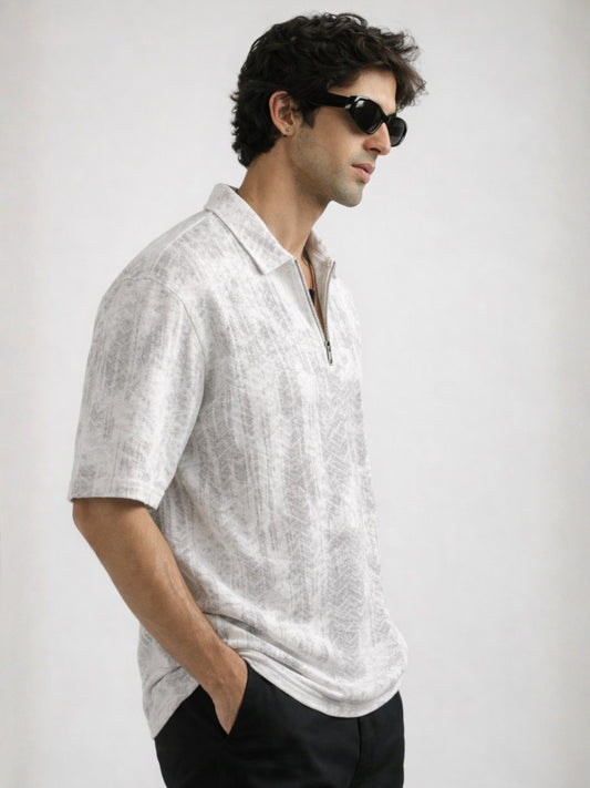 Fadeform White Half Sleeve Polo T-Shirt