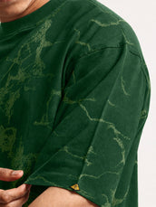 Strom Spray Print Green Half Sleeve T-Shirt