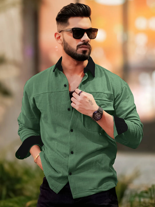 Brooklyn Knit Berly Green Full Sleeve Shirt