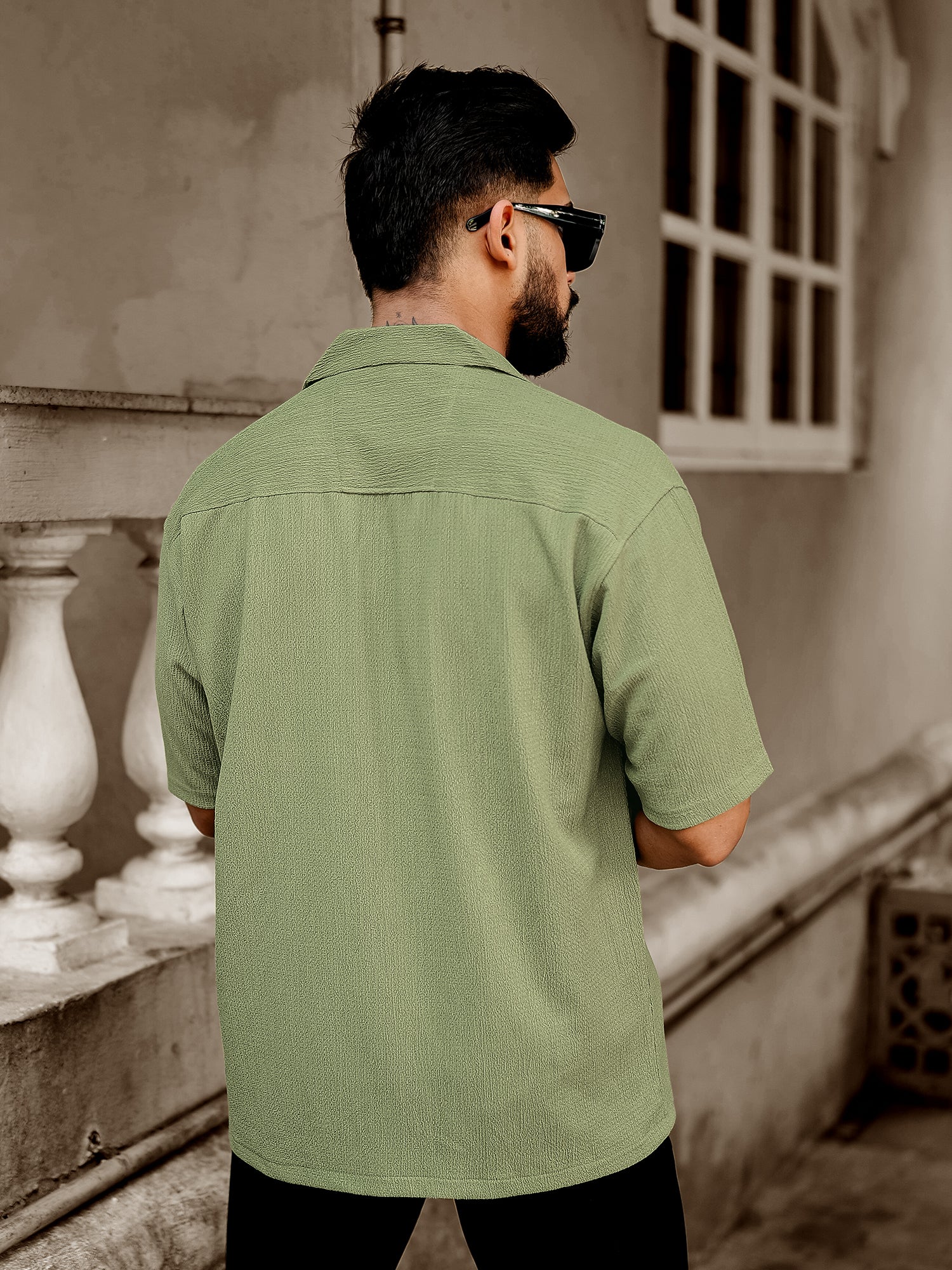 Bubble Green Half Sleeve Shirt