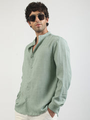 Self Jacquard Pista Full Sleeve Shirt