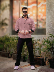 Brooklyn Knit Pink Full Sleeve Shirt