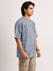 Strom Spray Print Light Grey Half Sleeve T-Shirt