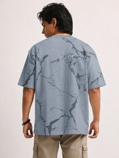 Strom Spray Print Light Grey Half Sleeve T-Shirt