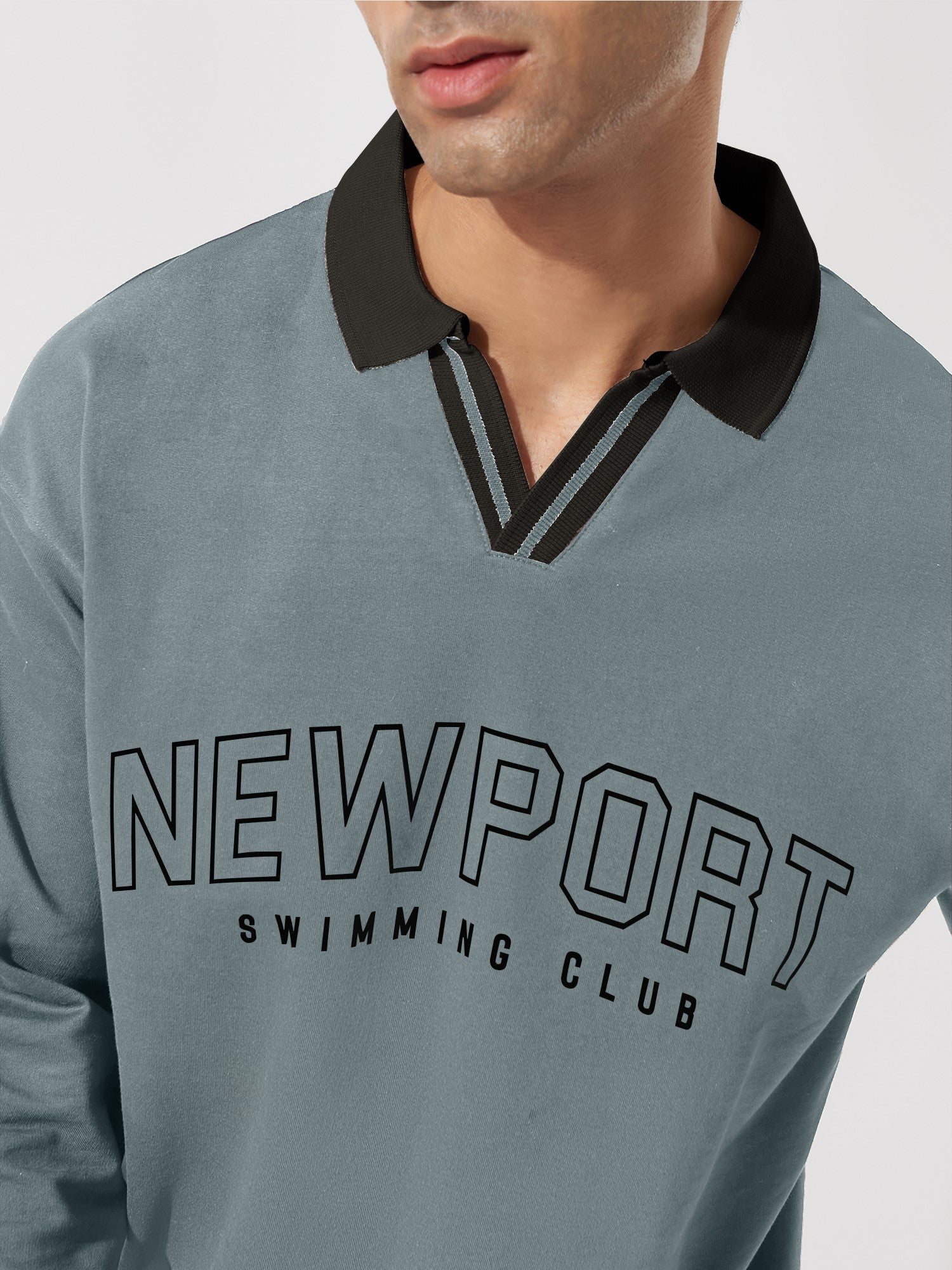 Newport Light Grey Oversized Polo T-Shirt