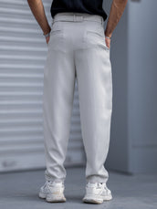 Korean Light Grey Belted Trouser