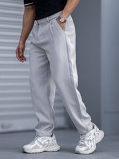 Korean Light Grey Belted Trouser