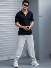 Korean Light Grey Belted Trouser