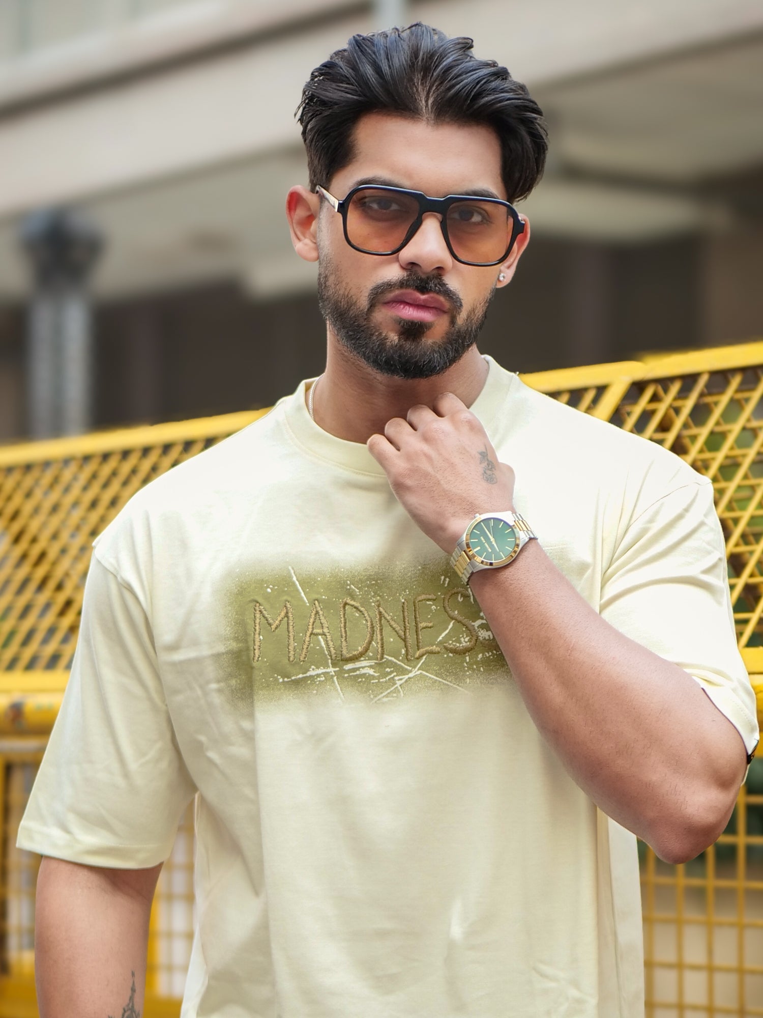 Madness Embroidery Cream T-Shirt