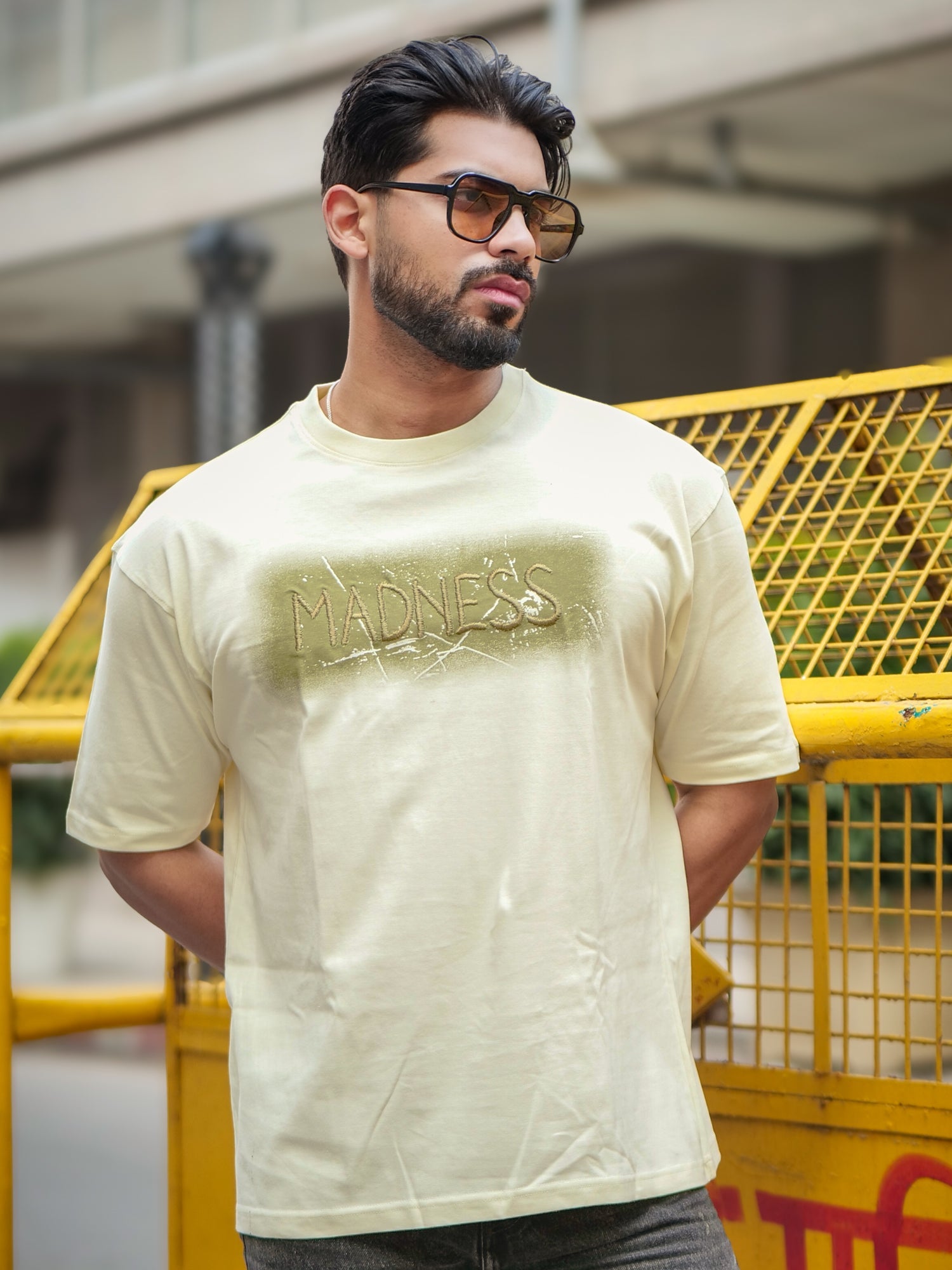 Madness Embroidery Cream T-Shirt