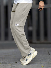 Solid Light Grey Baggy Fit Cargo