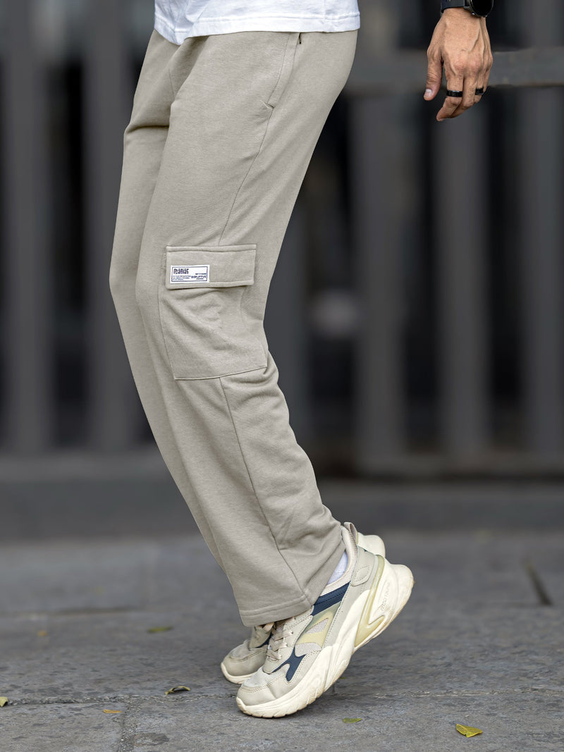 Solid Light Grey Baggy Fit Cargo