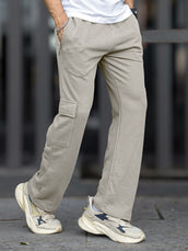 Solid Light Grey Baggy Fit Cargo