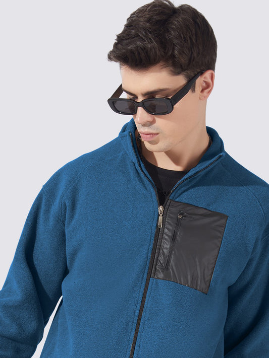 Solid Teal Blue Full Sleeve Shacket