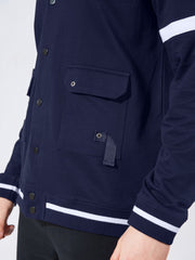 Varsity Navy Full Sleeve Jacket