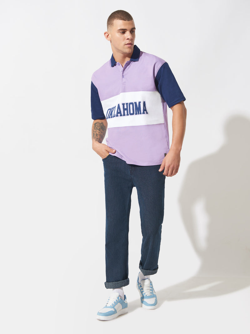 Oklahoma Lavender & Navy Polo T-Shirt
