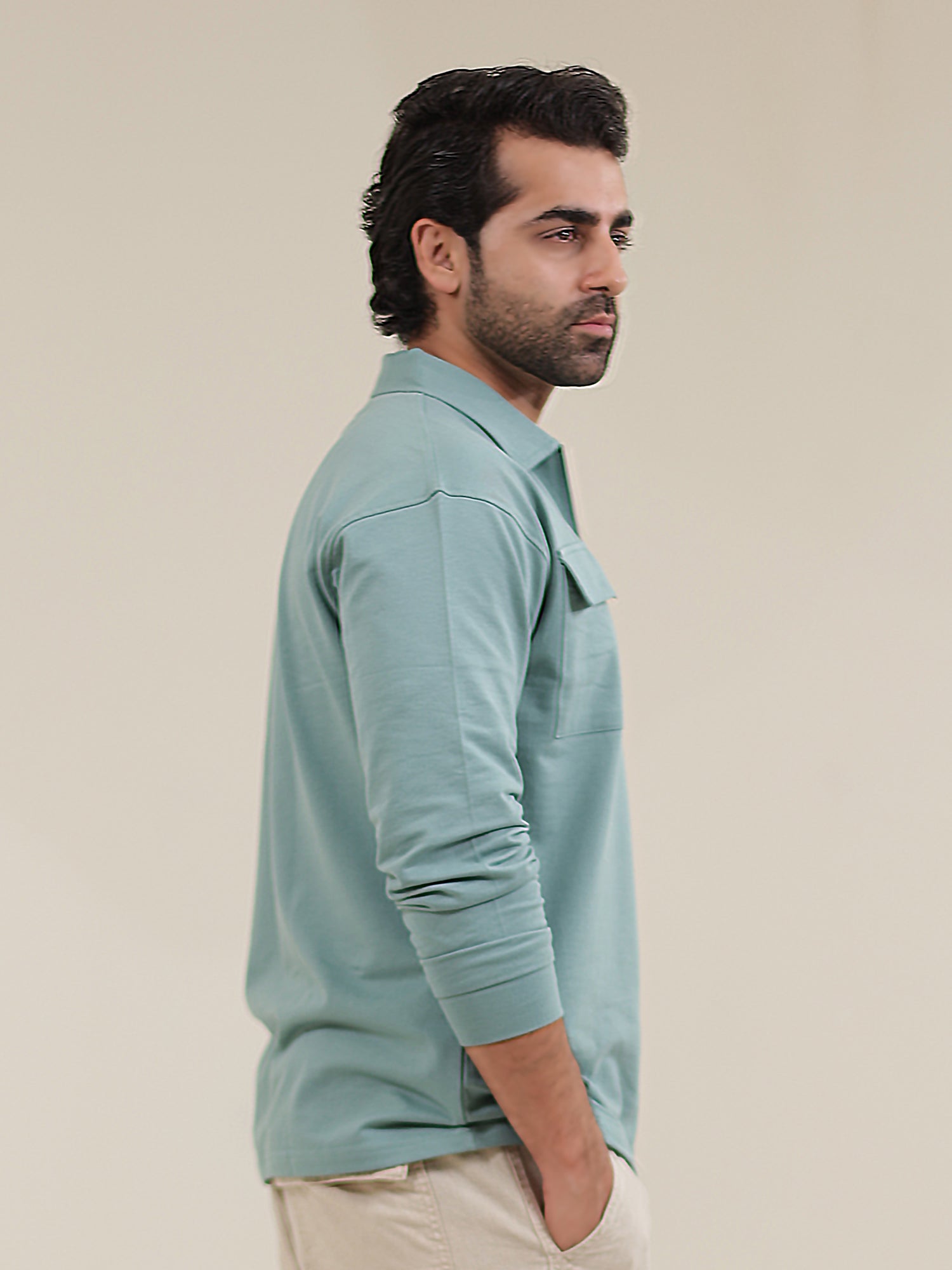 Cargo Pocket Green Polo T-Shirt