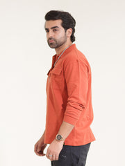 Cargo Pocket Rust Polo T-Shirt