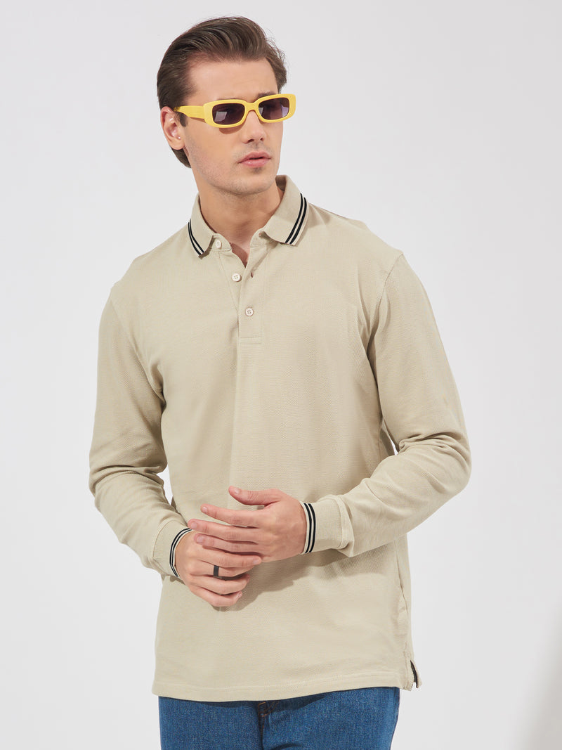 Triple Tuck Pique Biscuit Full Sleeve Polo T-Shirt