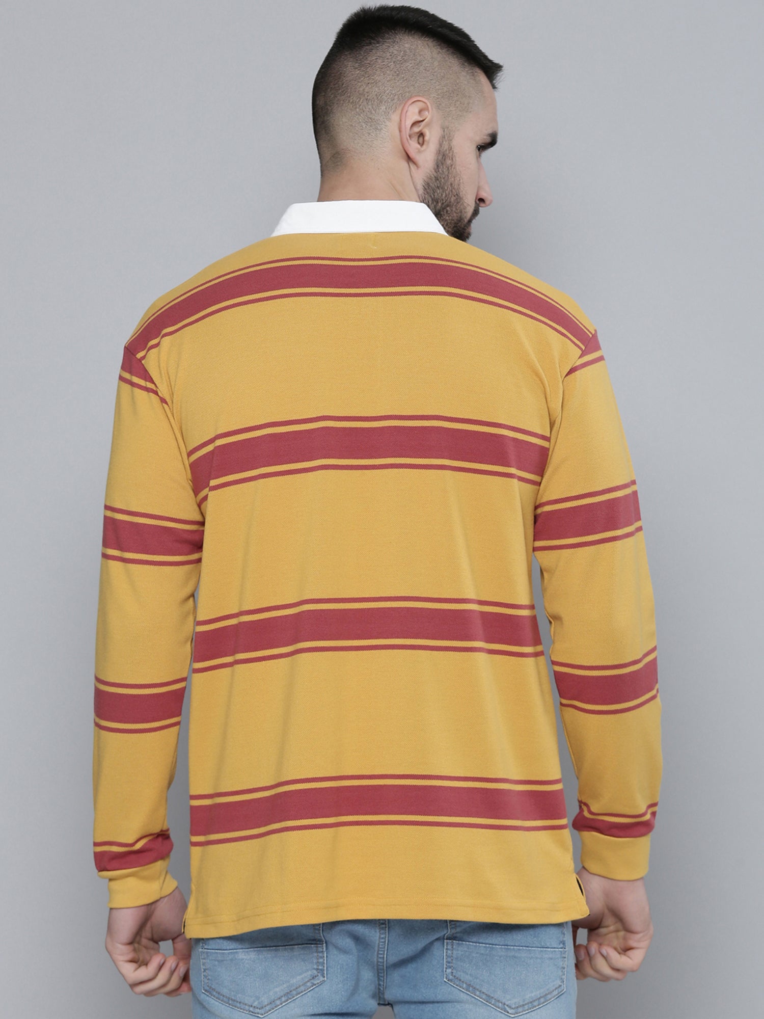 Auto Stripes Yellow Red Polo T-Shirt