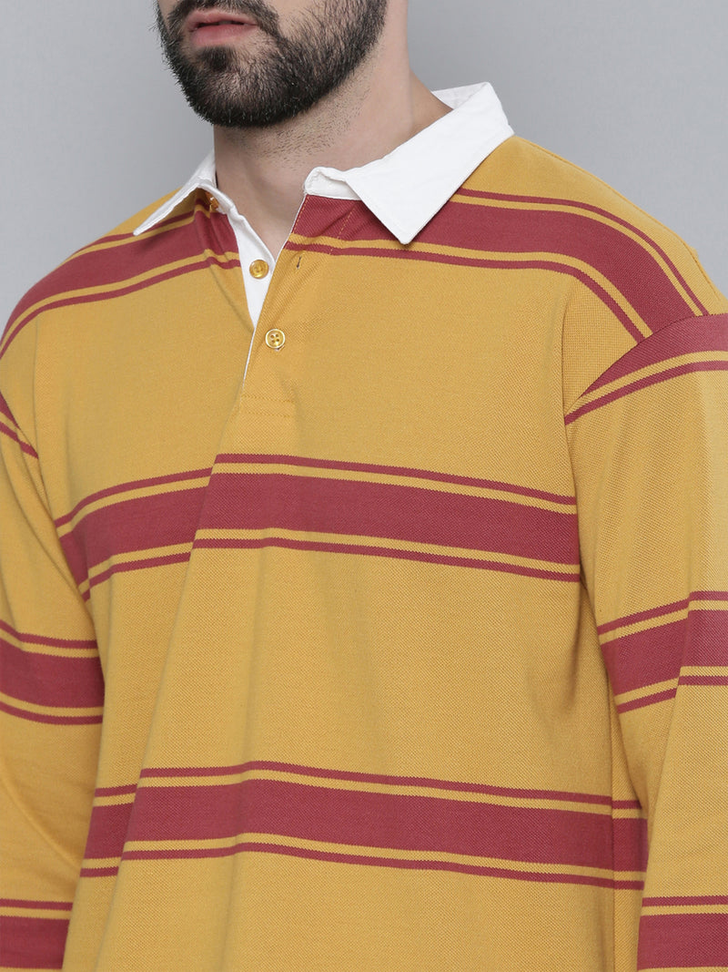 Auto Stripes Yellow Red Polo T-Shirt