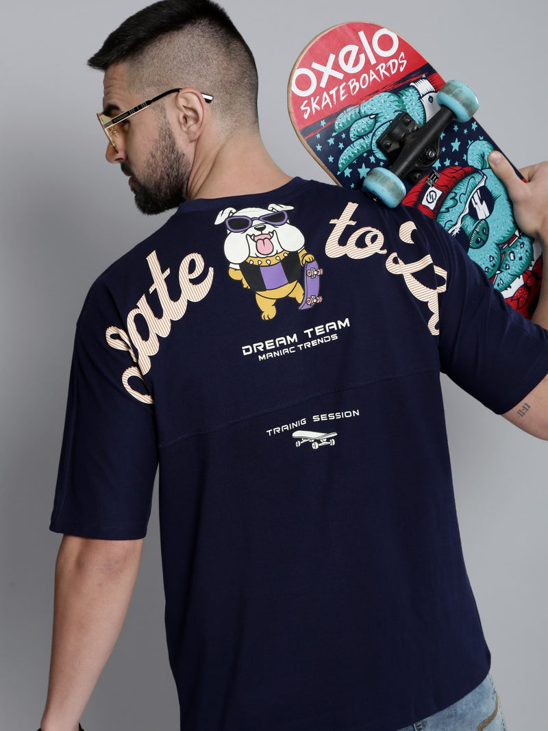Skate Life Navy Oversized T-Shirt