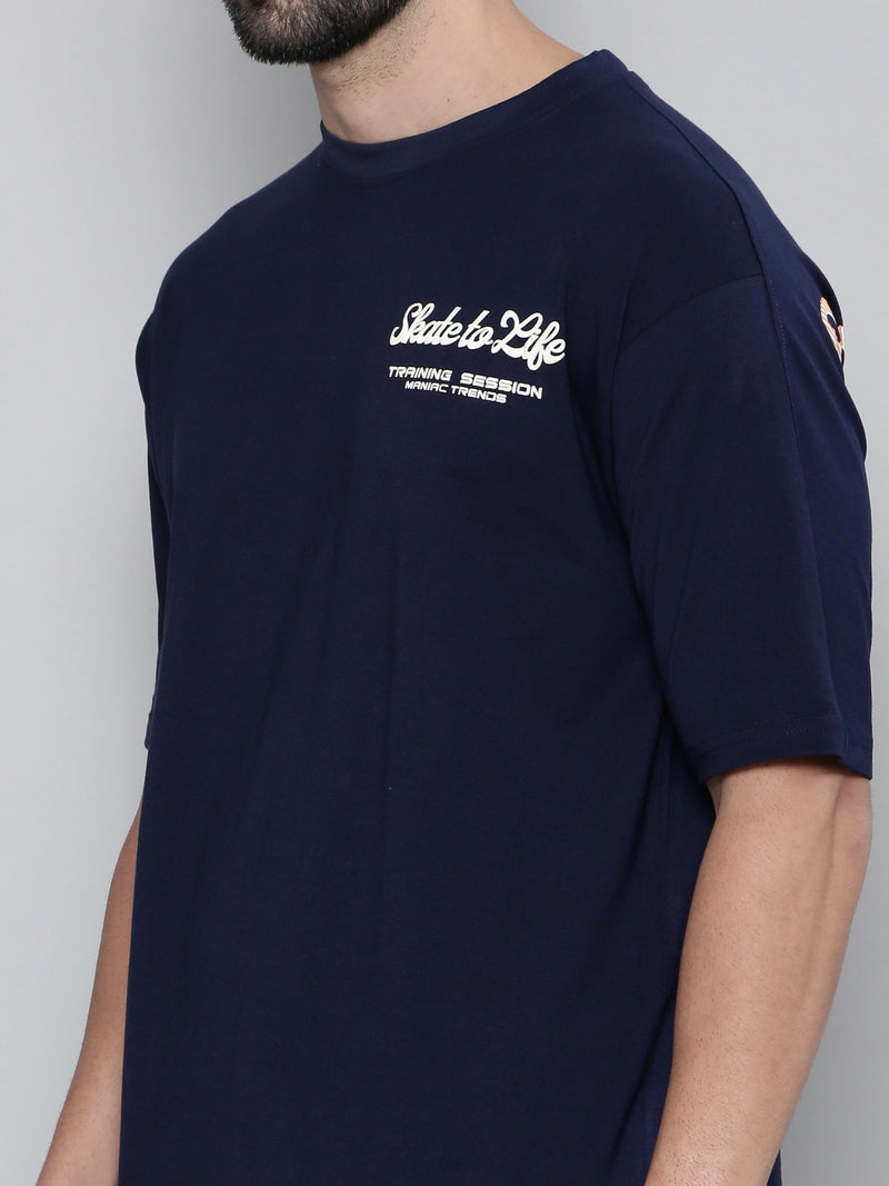 Skate Life Navy Oversized T-Shirt