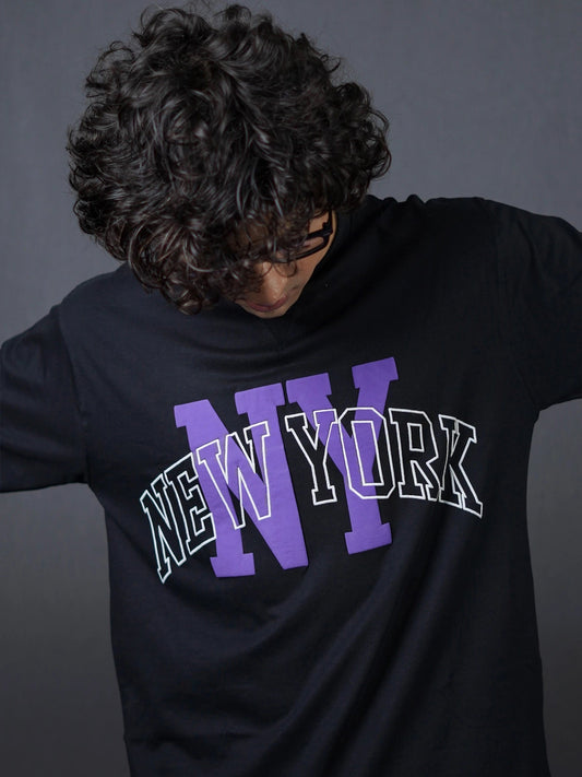 NewYork Black Half Sleeve T-Shirt