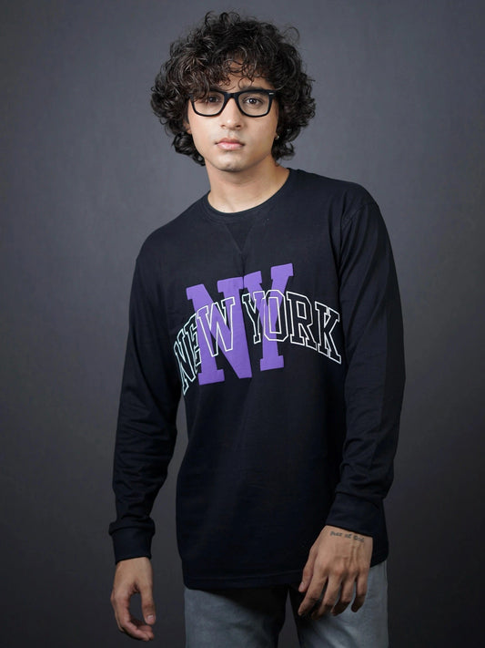 NewYork Black Half Sleeve T-Shirt