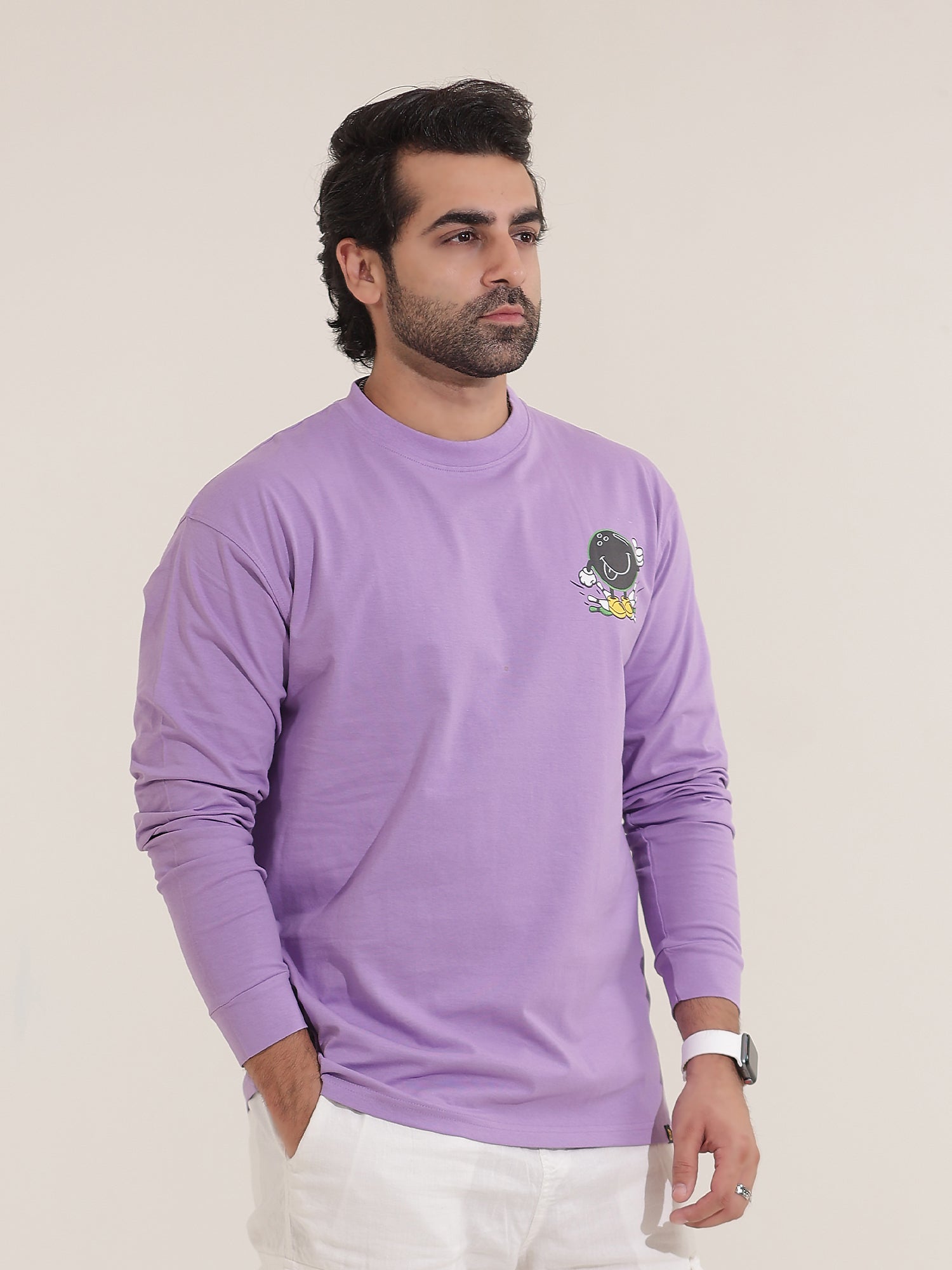 Bowling Lavender Fullsleeve Oversized T-shirt