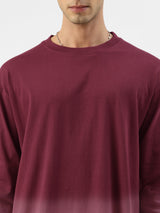 Ombre Burgundy Oversized T-Shirt