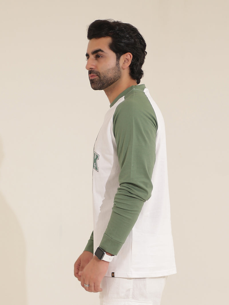NewYork White Green Full Sleeve T-Shirt