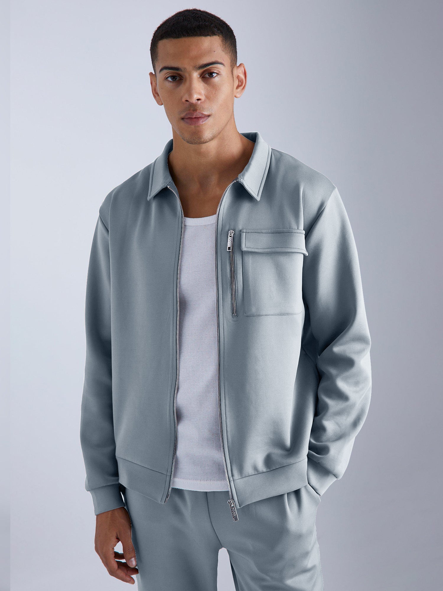 Solid Light Grey Jacket and Jogger Cozy Cut Co Ords