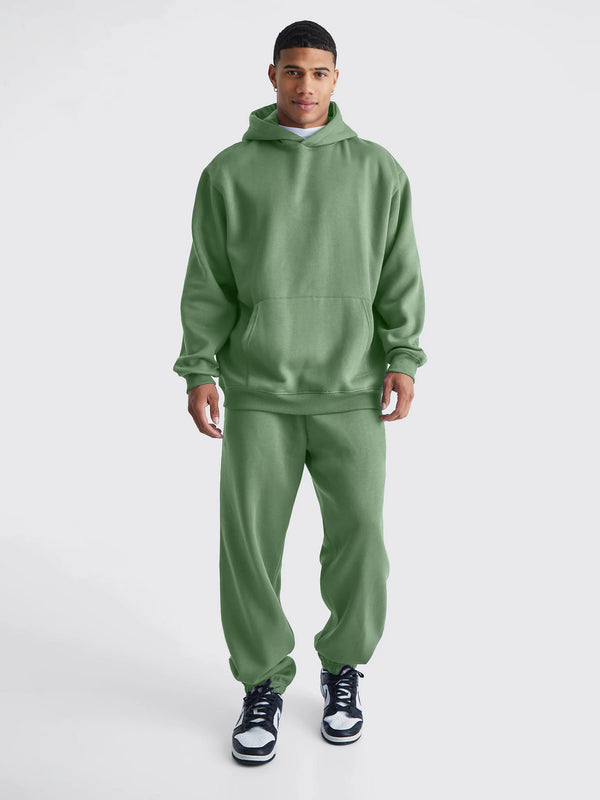 Solid Hunter Green Sweatshirt and Jogger Cozy Cut Co-Ords