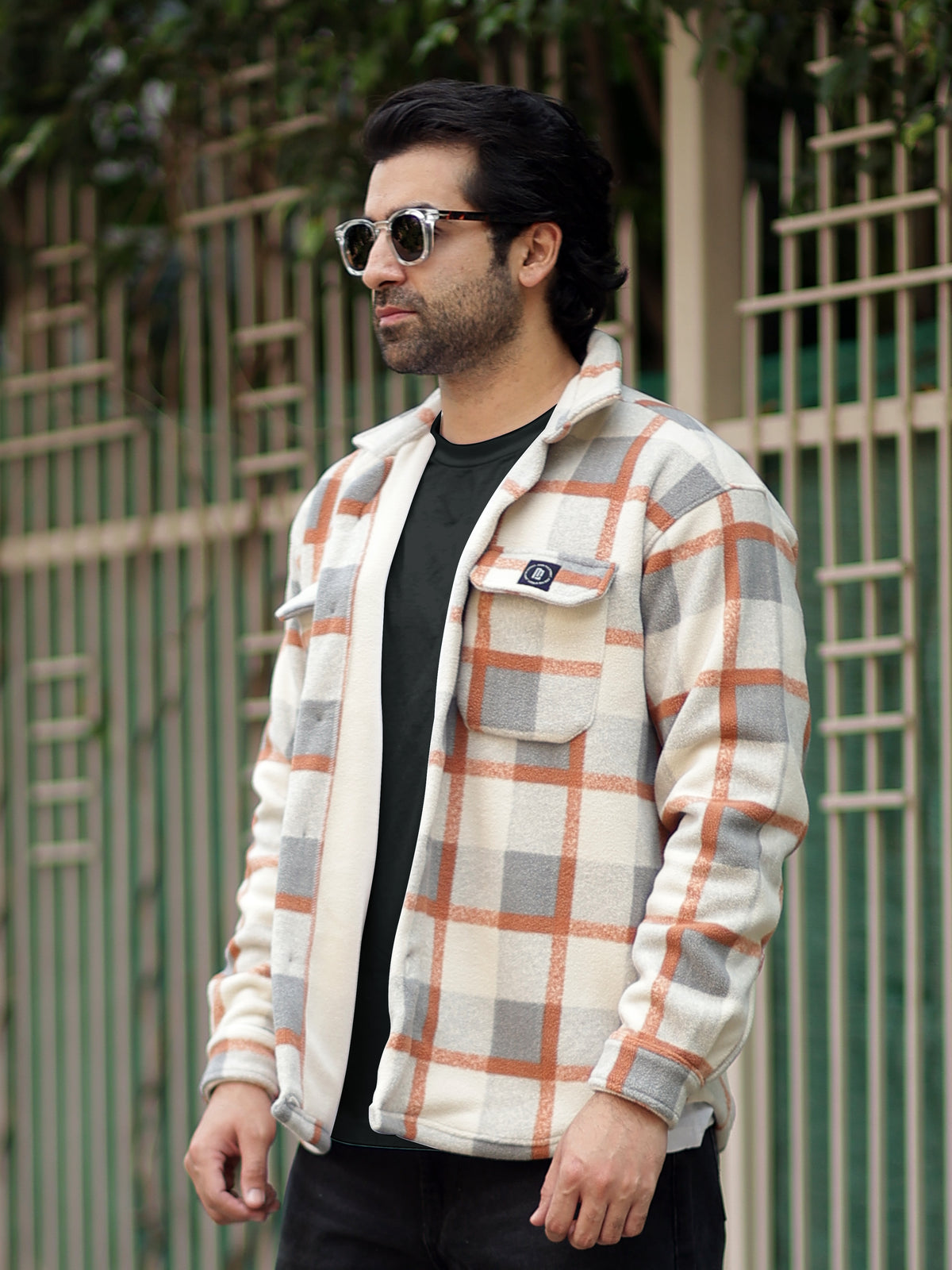 Onion full sleeve checkered shacket for men - view 2