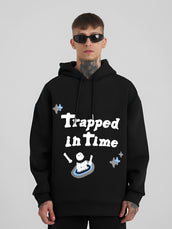 Trapped Black Loose fit Full Sleeve Sweatshirt