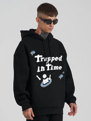 Trapped Black Loose fit Full Sleeve Sweatshirt