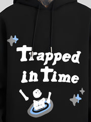 Trapped Black Loose fit Full Sleeve Sweatshirt