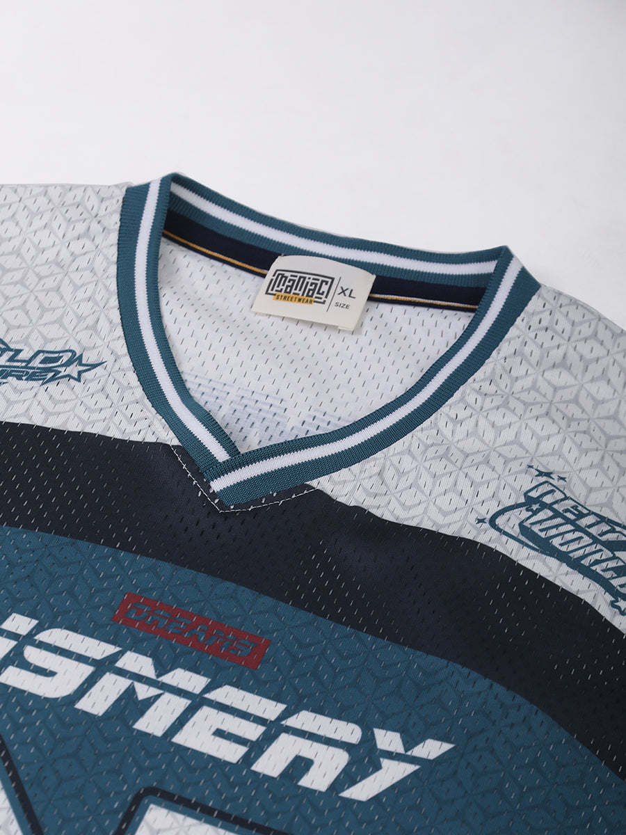 Mesh Jersey Teal Blue T-Shirt