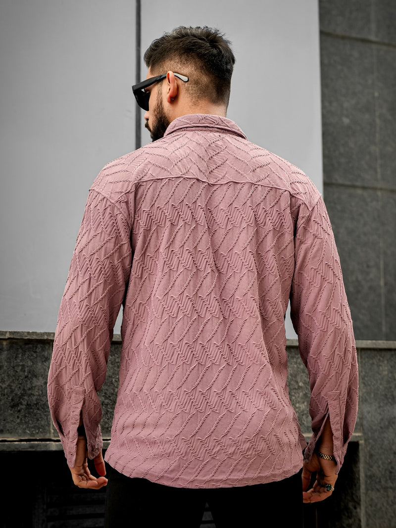 Creased Dusty Pink Full Sleeve Shirt
