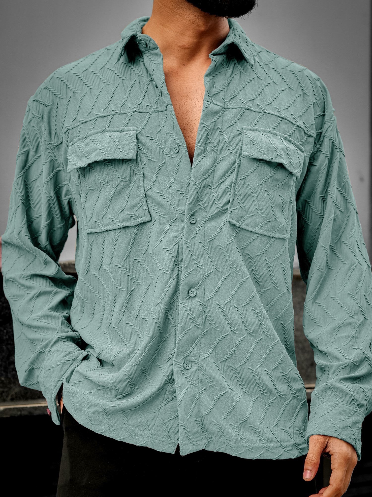 Creased Hunter Green Full Sleeve Shirt