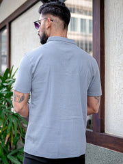 Solid Light Grey Half Sleeve T-Shirt